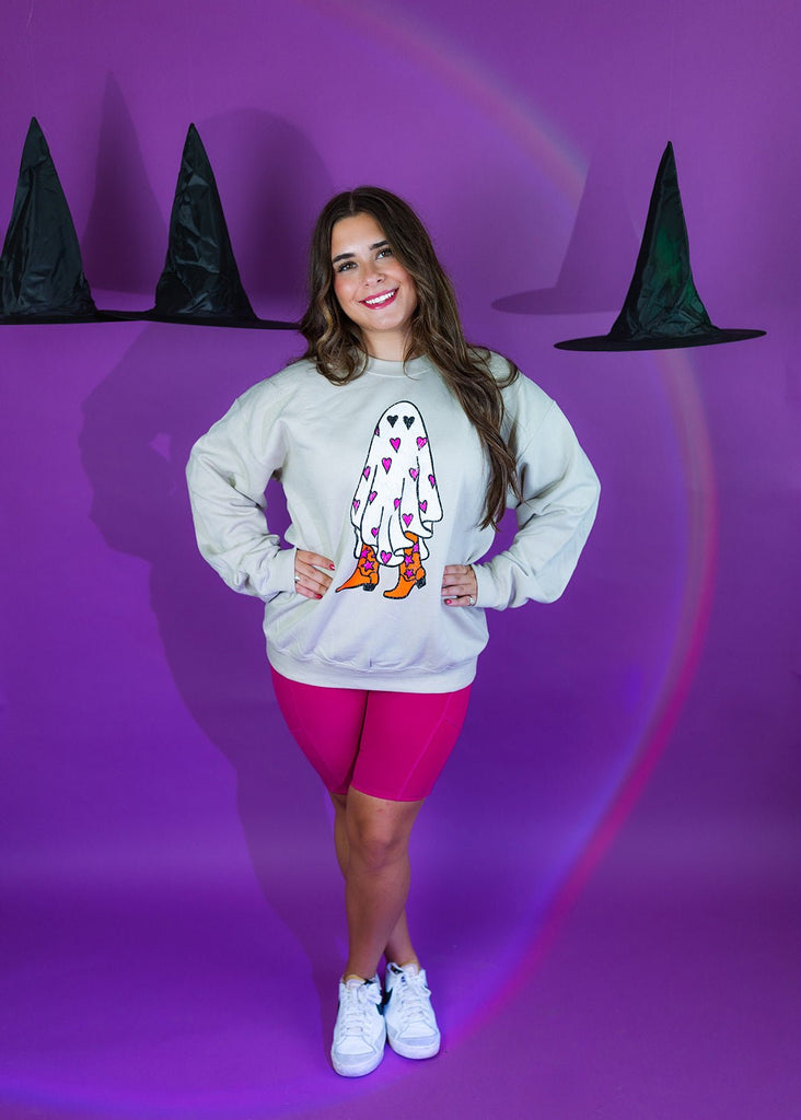Boo In Boots Sweatshirt - June Seventh Boutique