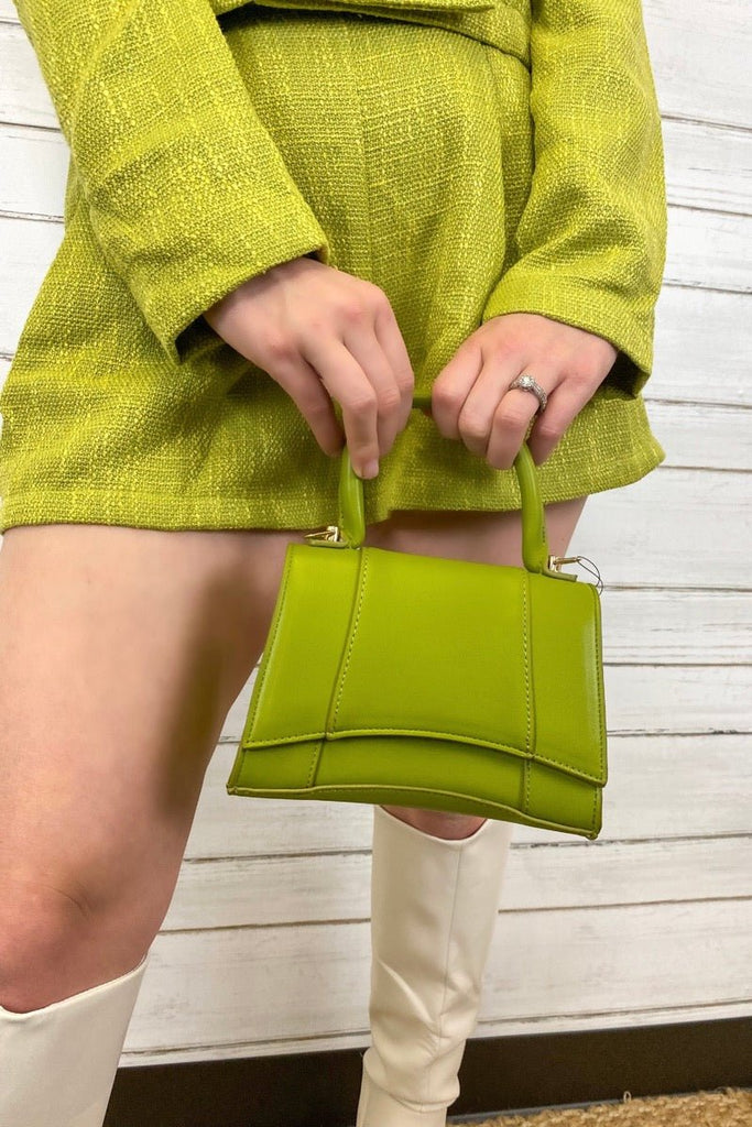 Do It All Again Bag- apple green - June Seventh Boutique