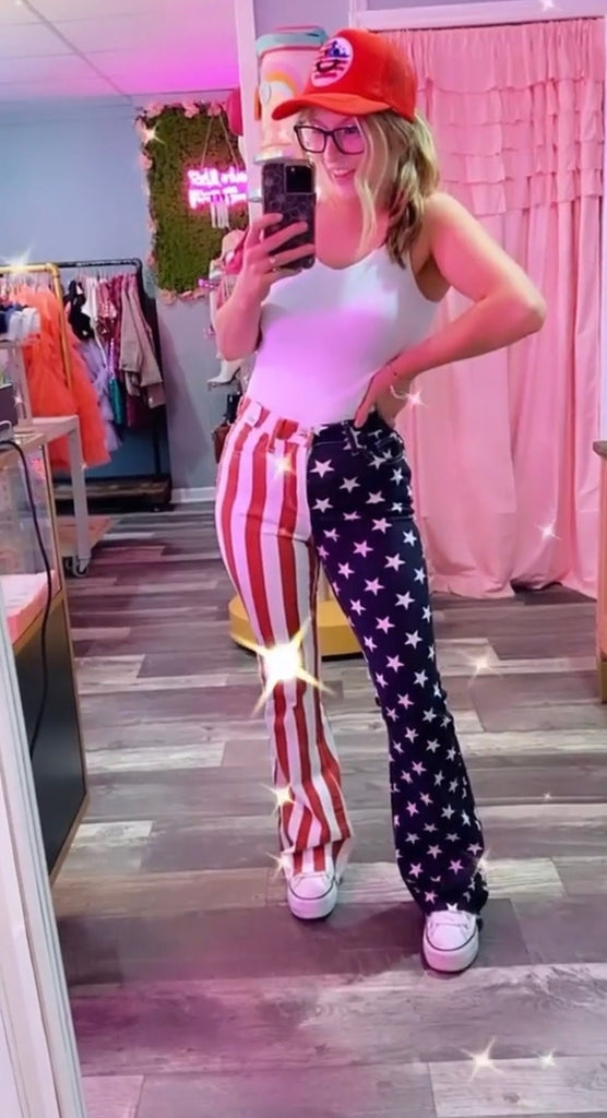Judy Blue American Flag Flare Jeans - June Seventh Boutique