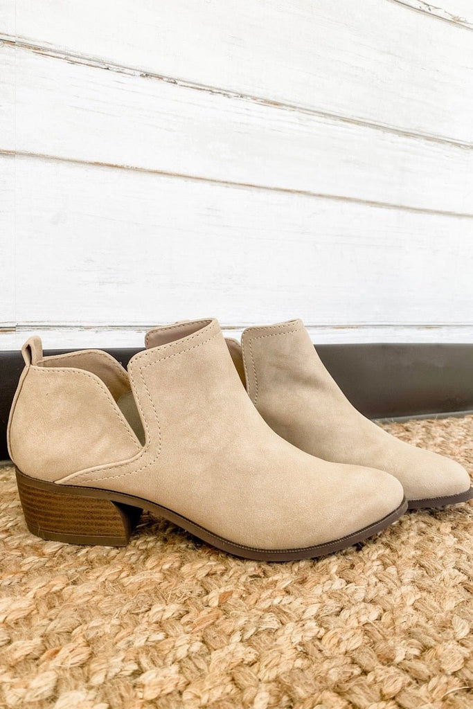 Landed on my feet bootie-taupe - June Seventh Boutique