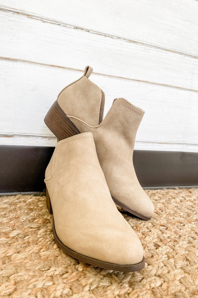 Landed on my feet bootie-taupe - June Seventh Boutique
