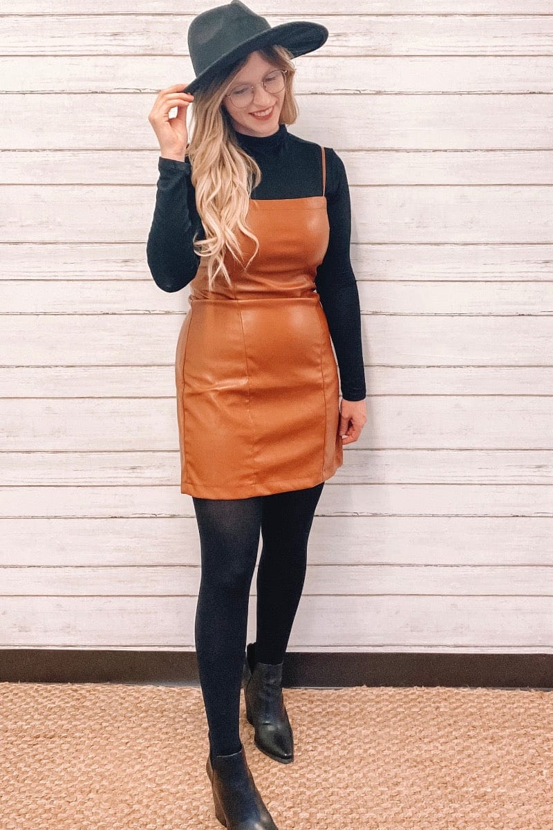 Spice Girl Leather Dress - Brown Spice Girl Leather Dress - Brown